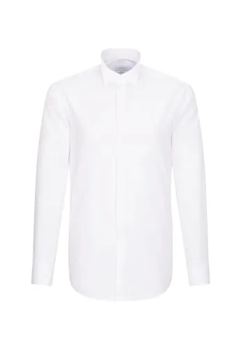 Smokinghemd SEIDENSTICKER - Herren, Gr. XL, weiß - Elegantes Smokinghemd aus 100% Baumwolle, ideal für besondere Anlässe. Mit bügelfreiem Material und Kläppchenkragen für den perfekten 'Black Tie'-Look. Ein Must-Have in jeder Herren-Garderobe!