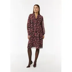 comma Minikleid Kleid Gemustertes Chiffonkleid mit Schluppe bunt|rot 40 EU