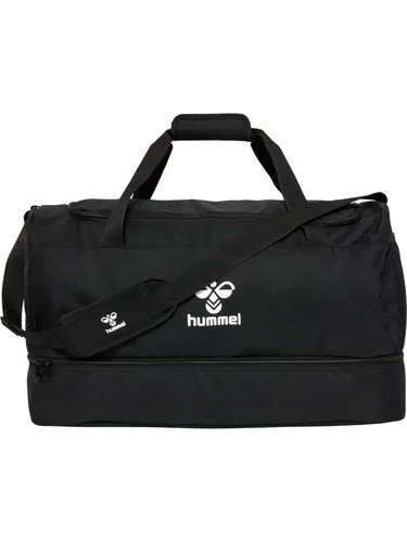 Hummel Sporttasche Core 2.0 Sports Bag M, 54 Liter, schwarz - Sporttasche mit praktischem Schuhfach, stabilisierendem Boden und verstellbarem Schultergurt – ideal für Fitness und Reisen. Maße: 60 x 35 x 26 cm.