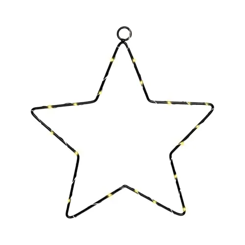 Spetebo LED Leuchtstern schwarz - 35 cm - Deko Weihnachts Stern für Innen - Metallstern zum Hängen Fensterdekoration Weihnachtsdeko