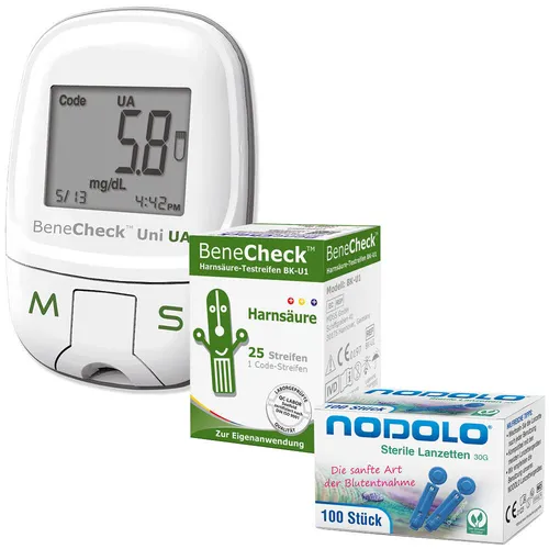 BeneCheck Premium Harnsäure-Messgerät mit 35 Teststreifen