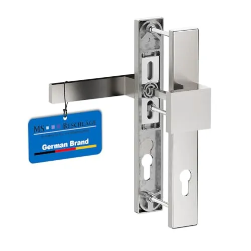 MS Beschläge Schmalrahmengarnitur 92mm Edelstahl-Optik – Hochwertige Türdrücker Langschildgarnitur - Robuste Türdrücker Langschildgarnitur in Edelstahl-Optik, ideal für viel genutzte Türen. Flexible Montage für verschiedene Türstärken und -arten, sorgt für langlebige Qualität und elegantes Design in jedem Raum.