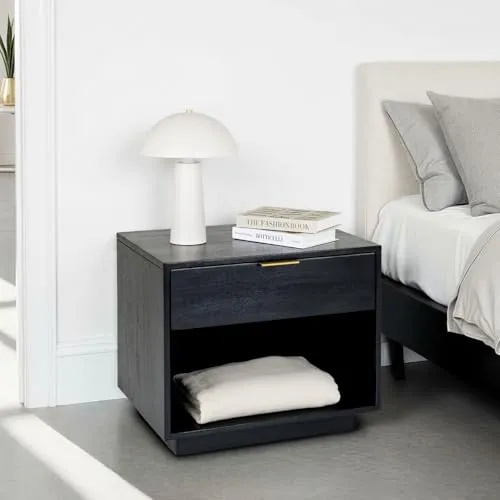 IDIMEX Nachttisch Bora aus massivem Mangoholz, Schwarz von IDIMEX