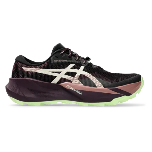 asics GEL-TRABUCO 14 Trailschuhe Damen Schwarz/Dunkel Aubergine 40 - asics GEL-TRABUCO 14 Damen: Leichter und griffiger Trailschuh für jedes Terrain. Ideal für ambitionierte Trail-Läuferinnen, bietet er optimalen Komfort und Schutz bei langen Läufen.