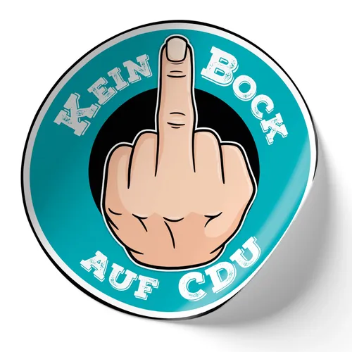 2er Set Autoaufkleber Kein Bock auf CDU 10x10cm Anti Sticker Auto Laptop R218