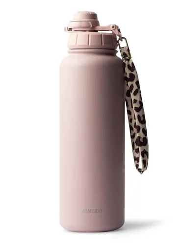 MAMEIDO Thermosflasche 700 ml mit Strohhalm - Auslaufsichere Edelstahl-Trinkflasche - Thermosflasche 700 ml mit starker Isolierung für bis zu 24h kalte und 12h heiße Getränke. Mit abnehmbarer Trageschlaufe und hygienischem 2-in-1 Sport-Deckel für einfaches Trinken.