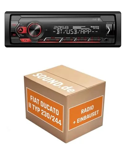Autoradio Einbaupaket für Pioneer MVH-S320BT kompatibel mit FIAT Ducato 2 Typ 230/244 | Bluetooth USB