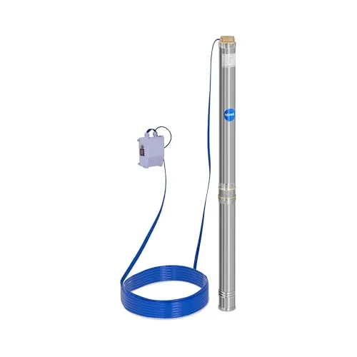 MSW Tiefbrunnenpumpe 10.800 l/h - Leistungsstarke Tauchpumpe mit 2200 W - Wasserpumpen mit beeindruckender Fördermenge von 10.800 l/h und einer Förderhöhe von bis zu 91 m. Ideal für Brunnen und große Wassermengen.