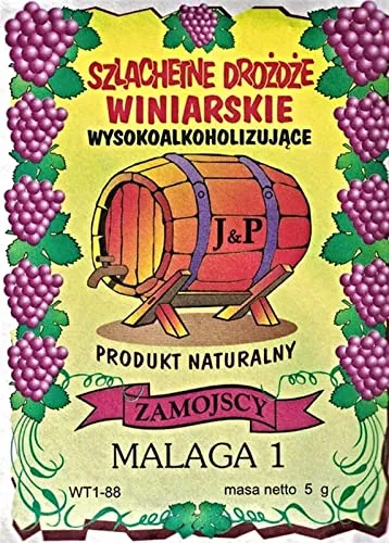 HUGBERT Weinhefe MALAGA 1 für Weiß- und Rotweine - Natürliche Weinhefe für aromatische Weiß- und Rotweine, sorgt für geschmackvolle Fermentation ohne Methylalkohol. Ideal für Hobbywinzer und Weinliebhaber.