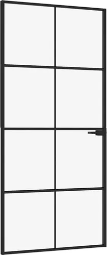 vidaXL Innentür Komplettset 93x201,5cm - Lamellentüren für den Innenbereich, moderne Glastür mit robustem Aluminiumrahmen und gehärtetem Glas für einen stilvollen und hellen Wohnraum.