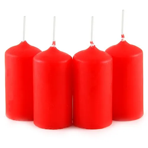 Idena Adventskerzen rot 4er-Set 8cm, Wachs, 10.5x13.6x2.7 cm, 4