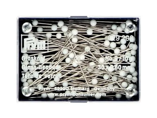 Prym 029208 Glaskopfnadeln, 0,60 x 30mm, weiß, 10g