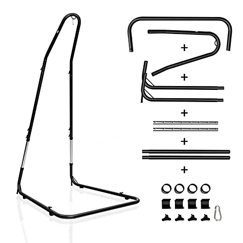 COSTWAY Hängestuhlgestell 150kg - Höhenverstellbar für Vielseitige Nutzung - Hängemattengestelle, robustes Metallgestell mit 150kg Tragkraft und 9 einstellbaren Höhen von 195-235cm für optimalen Komfort und Flexibilität.