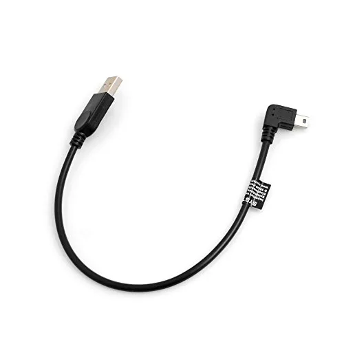 System-S Mini USB Kabel 90° Grad Links gewinkelt Winkelstecker Datenkabel Ladekabel ca. 27 cm