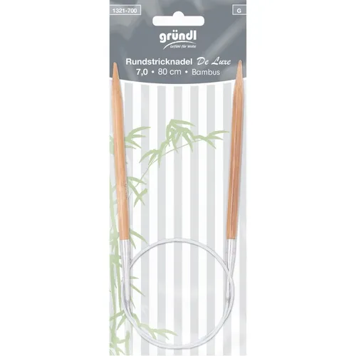 Gründl Rundstricknadeln Bambus Delux 7 mm 80 cm