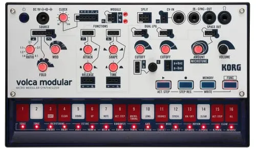Korg Volca Modular - Semimodularer Synthesizer mit analoger Klangerzeugung und einzigartiger West Coast Synthese; ideal für kreative Klangexperimente und Live-Performances.