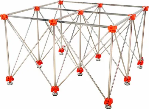 Rubi ausziehbarer Werktisch 120 x 120 cm (Art. 28918) - Werkstatteinrichtung – Kompakter, robuster Tisch mit 700 kg Belastbarkeit, ideal für präzises Arbeiten mit Fliesen, leicht transportierbar und werkzeuglos aufstellbar.
