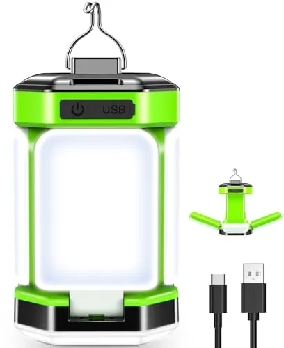 BICKON Zeltlaterne Max 25 Stunden Laufzeit, 60 Superhelle LEDs, 5 Leuchtmodi, 15-100% Dimmbar für Wandern, Stromausfall, Notfall und Auto