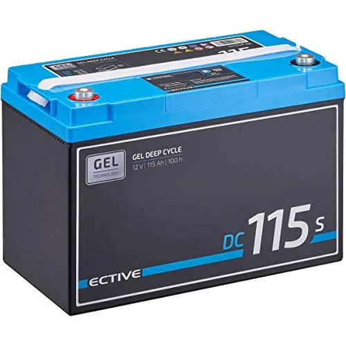 ECTIVE DC 115S GEL Deep Cycle Batterie mit LCD-Anzeige - Caravan-Zubehör – 115Ah Versorgungsbatterie mit über 25% höherer Zyklenfestigkeit, ideal für häufige Be- und Entladung in mobilen Anwendungen.