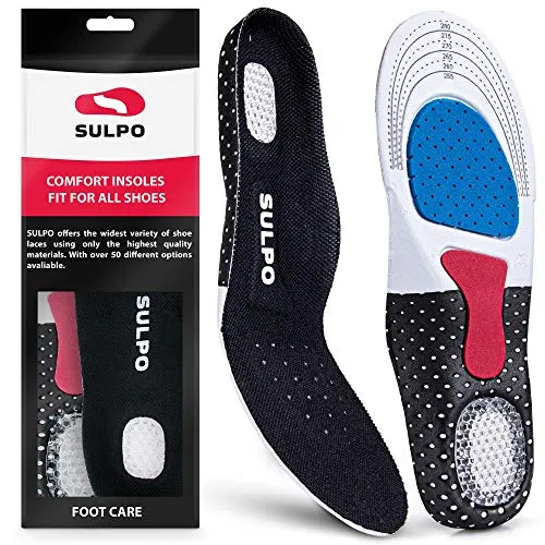 SULPO Einlegesohlen für den Alltag - Extra leichte Schuheinlagen aus Memory Foam - Gute Luftzirkulation, reduziert Schweißfüße - Für Männer & Frauen - 1 Paar Einlagen, Größe 35-47 (40-44)