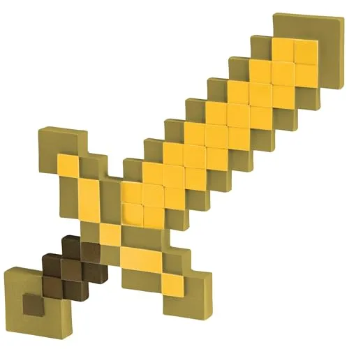 Disguise Mojang Gold Minecraft Schwert, Minecraft Spielzeug für Kinder Einheitsgröße