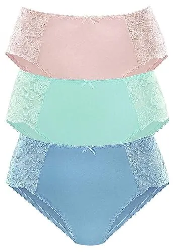 Hüftslip PETITE FLEUR Damen Gr. 52/54 - Funktionsunterwäsche im praktischen 3er-Pack, mit femininer Spitze und zarter Muschelkante für höchsten Tragekomfort und eine perfekte Passform.