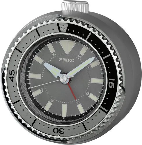 Seiko Quarzwecker mit Leuchtzeigern in grau von Seiko