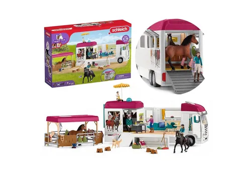 Schleich Horse Club Pferdetransporter mit Zubehör für fantasievolles Spielen