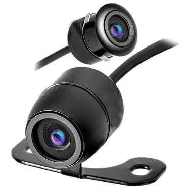 Rückfahrkamera Kamera Farbe Zwei Verschiedene Einbau Möglichkeiten Metallgehäuse schwarz mit 5 Meter Kabel für Monitor Auto KFZ PKW Wohnmobil Transporter klein 170 180 YMPA RFK-BF