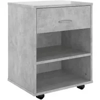 vidaXL Rollschrank mit Schublade und Fächern - TV-Halterungen und Bürocontainer in einem, dieser mobile Rollschrank aus Holzwerkstoff bietet praktische Aufbewahrung und modernes Design für Ihr Büro.