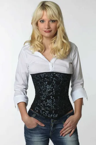 Korsett Corsage Blau Brokat lang normal ru82 in blau von fapedo