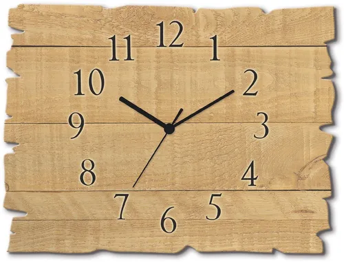 ARTLAND Wanddeko Wanduhr - Lautlose Holz Funk Uhr im Rustikalen Landhausstil - Wohnaccessoires: Diese 40x30 cm große, geräuschlose Funkuhr aus 6mm Naturholz bringt rustikalen Charme in Ihr Zuhause und ist ideal für jedes Zimmer.