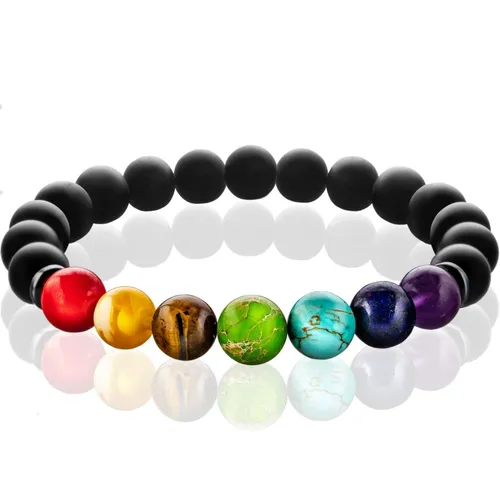 FABACH Armband Chakra Perlenarmbänder mit 8mm Schmuckstein-Perlen
