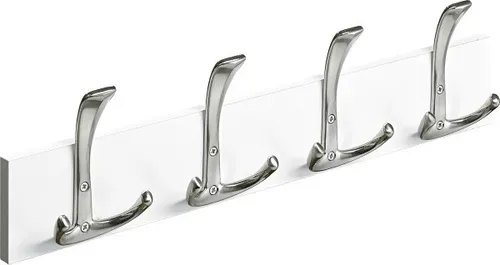Hettich Garderobenleiste mit 4 Haken aus Holz - Praktische Garderobenleiste in Weiß, ideal zur platzsparenden Aufbewahrung von Jacken und Mänteln. Robustes Holzmaterial sorgt für Stabilität und Langlebigkeit.
