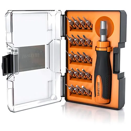 Brandson Schraubendreher Set 21 teilig Minibits 4 mm 5 32 Zoll - Schlitz Kreuzschlitz Inbus Torx Feinmechaniker Set Schraubenzieher Satz Steckschlüssel Set