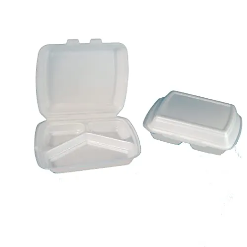 Pro DP 250 Menüboxen weiß 3-geteilt Außerhausbox Menübox Menü Boxen XPS unlaminiert 245x210x72mm - Inkl. Verpackungslizenz in D