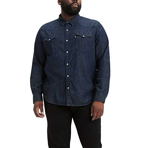 Levi's® Plus Jeanshemd im Westernstyle - Freizeithemden - Hüftlanges, komfortables Jeanshemd aus strapazierfähiger Baumwolle für vielseitige Looks, ideal für Business-Meetings oder lässige Freizeit.