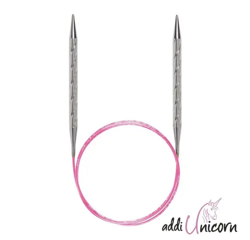 addi Rundstricknadeln addiUnicorn Basic Metall Rundstricknadeln, Länge 60 - 150 cm, Stricknadel in Wellenform in verschiedenen Stärken