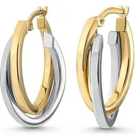 Valeria Creolen 88565339 - Bicolor Ohrstecker aus Gelbgold und Weißgold - Ohrschmuck von Valeria in bicolor, gefertigt aus hochwertigem 375er Gelbgold und 375er Weißgold, ideal für elegante Anlässe.