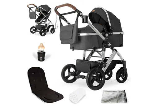 bergsteiger Kombi-Kinderwagen Nizza 3 in 1 - Vielseitiger Kinderwagen mit Auto-Babyschale und optionaler Isofix Station, ideal für Eltern, die Flexibilität und Sicherheit schätzen.