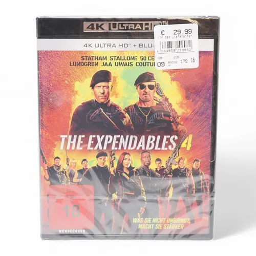 THE EXPENDABLES 4 - 4K ULTRA HD + BLU-RAY - Actionfilm mit Starbesetzung wie Sylvester Stallone und Megan Fox, in brillanter 4K UHD-Qualität und FSK 18 für unvergessliche Spannung.