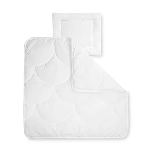 Julius Zöllner Kindersteppbett-Set Babytraum - Luftiges Steppbett-Set für Babys und Kinder: mit Decke und Kissen, pflegeleicht und waschbar bei 60°C. Ideal für das ganze Jahr, leicht und anschmiegsam, schadstoffgeprüft und made in Germany.