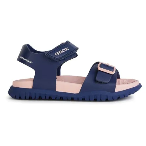 GEOX Sandalen FUSBETTO GI für Kinder - Sandaletten aus Glattleder in Blau mit atmungsaktiver RESPIRA™ Technologie für ein angenehmes Fußklima. Langlebig, komfortabel und ideal für aktive Kinder.