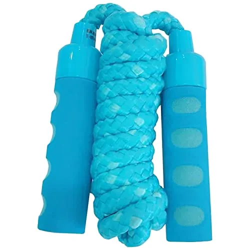 BEST SPORTING Springseil mit Softgriffen, 200 cm - gelb, grün, rot, blau I Springseil Kinder I Springseil für Kinder I Springen I Seil ideal für Fitness I Training I Spiel I Fett Brennen Übung I blau