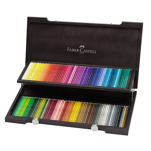 Faber-Castell 117513 Albrecht Dürer Aquarellstifte - Schreibutensilien: 120 leuchtende Farben in robustem Holzkasten, ideal für lebendige Aquarelleffekte und nahtlose Farbverläufe dank wasserlöslicher Pigmente.