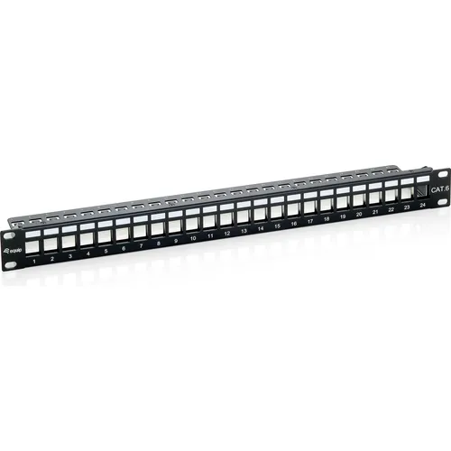 Equip Patchpanel Cat6 geschirmt für Keystone Jacks schwarz