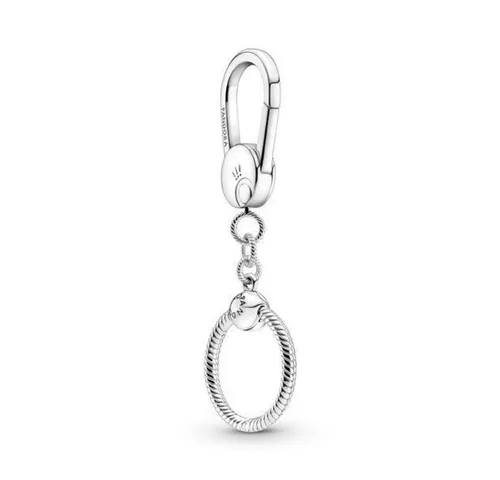 PANDORA Kleiner Taschenanhänger in Sterling-Silber - Moments Collection - Armbänder für Damen, personalisierbarer Taschenanhänger aus handverarbeitetem Sterling-Silber mit Platz für bis zu drei Charms, ideal zur individuellen Gestaltung Ihrer Tasche.