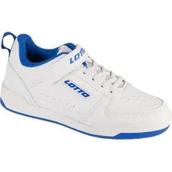 Lotto Unisex Kinder Sneaker, White Blue, 30 EU - Sneaker für Kinder mit Elastik Schnürung und Klettverschluss, hoher Komfort durch Mesh-Zunge und Fersenband, perfekt für aktive Kids.