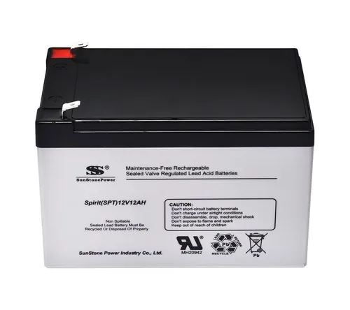 Sunstone Power AGM Batterie 12V 12AH wartungsfrei - Wartungsfreie AGM-Batterie für zuverlässige USV-Stromversorgung. Kompakt und robust, ideal für den Einsatz in Alarmanlagen und Backup-Systemen.