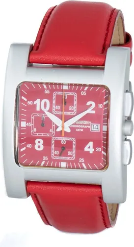 Herrenuhr Chronotech CT7280-04 (Ø 40 mm) - Armbanduhren mit elegantem Aluminium-Gehäuse und roter Krone, ausgestattet mit Quarz-Uhrwerk und inklusive hochwertigem Markenetui.